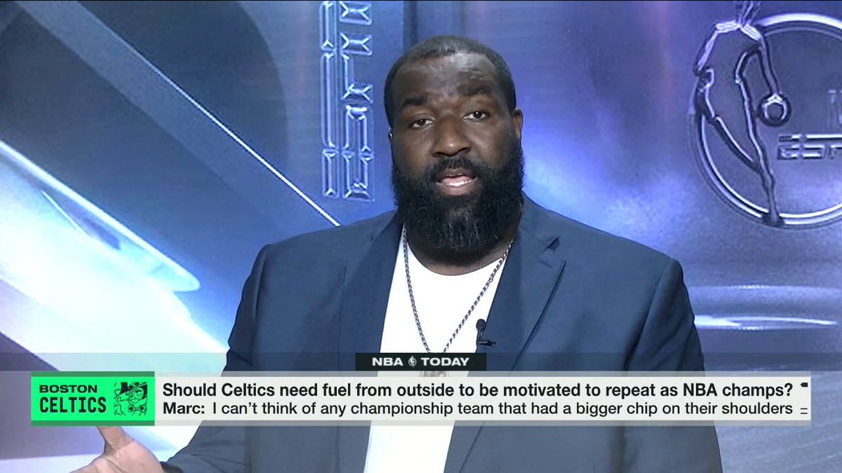 .Kendrick Perkins says it will be difficult for the Celtics to repeat next season because their competition has improved 📈 "No one in the NBA is scared right now of the Boston Celtics. I'm just letting you know this." 😳