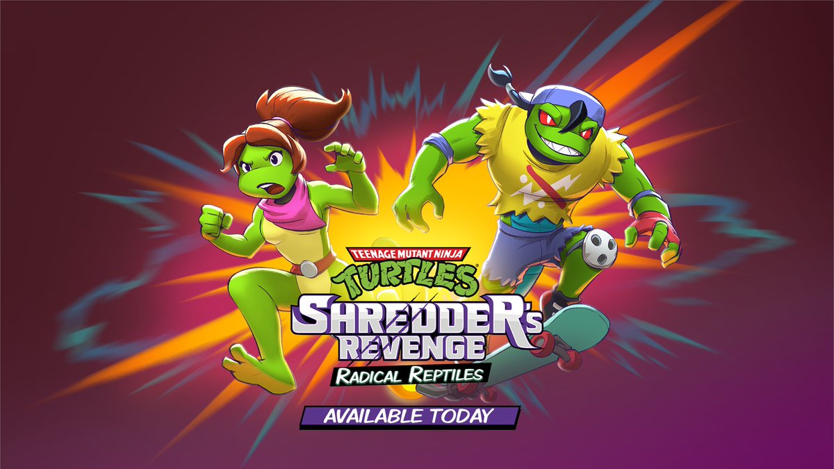 COWABUNGA! Did you REALLY think the gang was complete? 😉 🦎Mondo Gecko and Mona Lisa join the fray in a new DLC: TMNT: #ShreddersRevenge - Radical Reptiles! + A free OST remix update! Available today on all platforms! Tribute Games x Nickelodeon