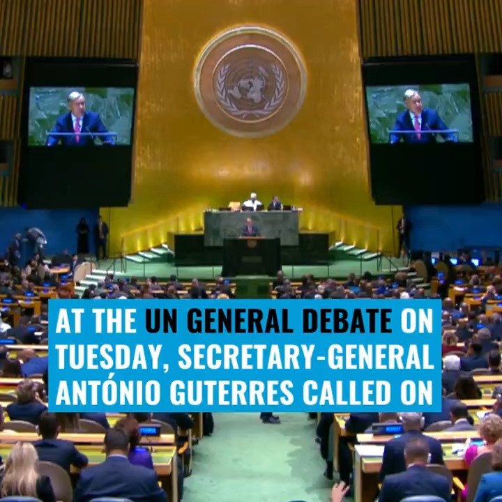 “The people of the world are looking to us,” António Guterres told leaders at the #UNGA General Debate on Tuesday. “Let them find us on the side of shared values and principles, and on the right side of history.” More of what the Secretary-General said: