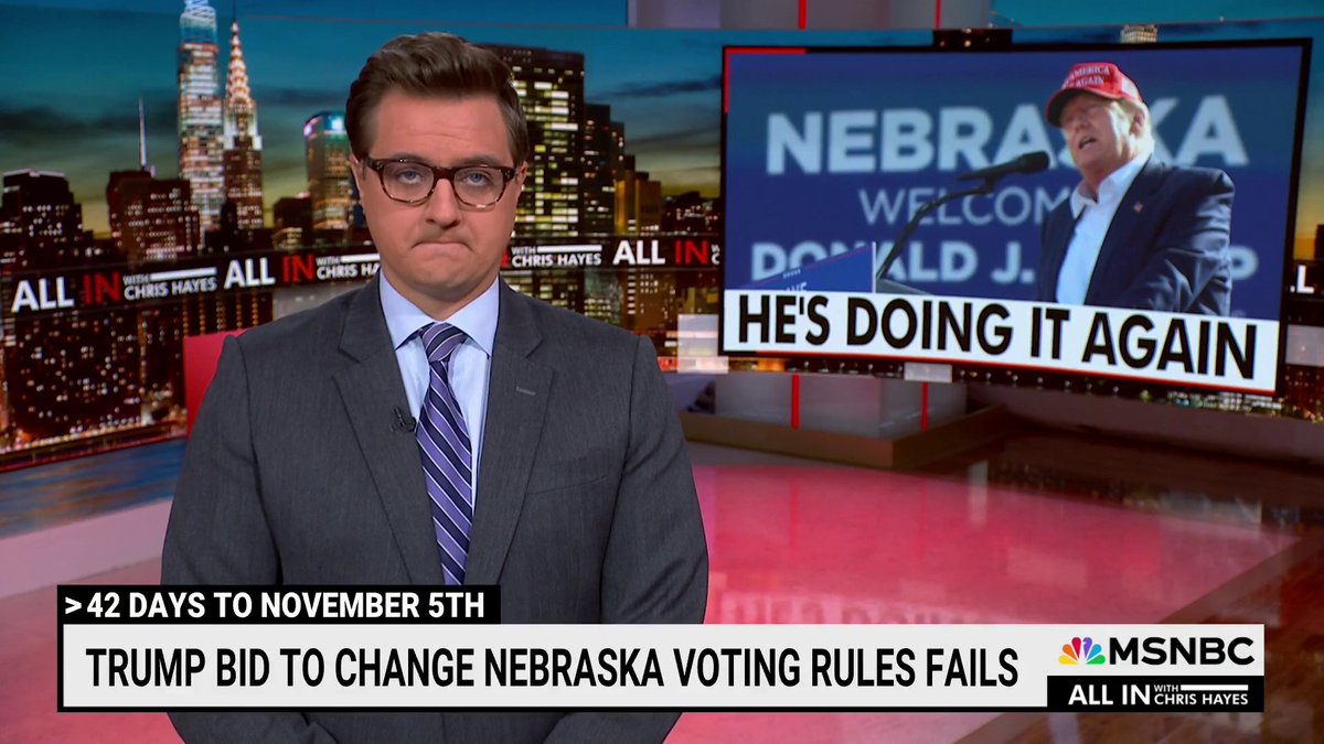 "Remember what he keeps telling his supporters and his campaign workers: ‘I don’t need votes. I need to watch the vote.’ Because ultimately Donald Trump would rather cheat than win," says Chris Hayes on the failed MAGA bid to change the Nebraska voting rules.