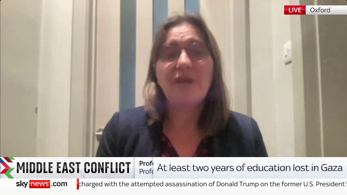 "It's not just not being in school, it's the trauma that they're facing," says Professor of International Education at Cambridge University Pauline Rose. It comes as at least two years of education has been lost for children in Gaza. 📺 Sky 501