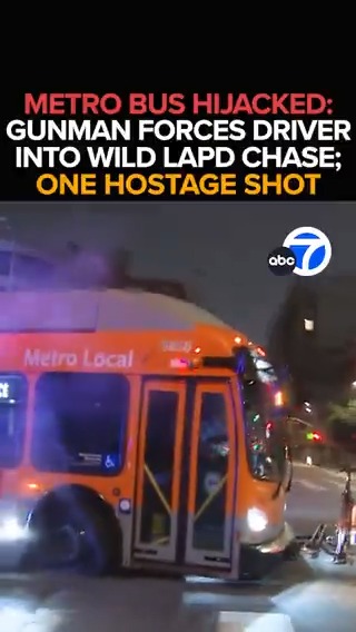 A gunman commandeers a Metro bus in DTLA, forcing the driver into a wild chase with LAPD before the hijacking comes to an explosive end. One hostage on the bus is shot during the overnight ordeal. Eyewitness News is live on scene with breaking updates. This morning at 6 from ABC7