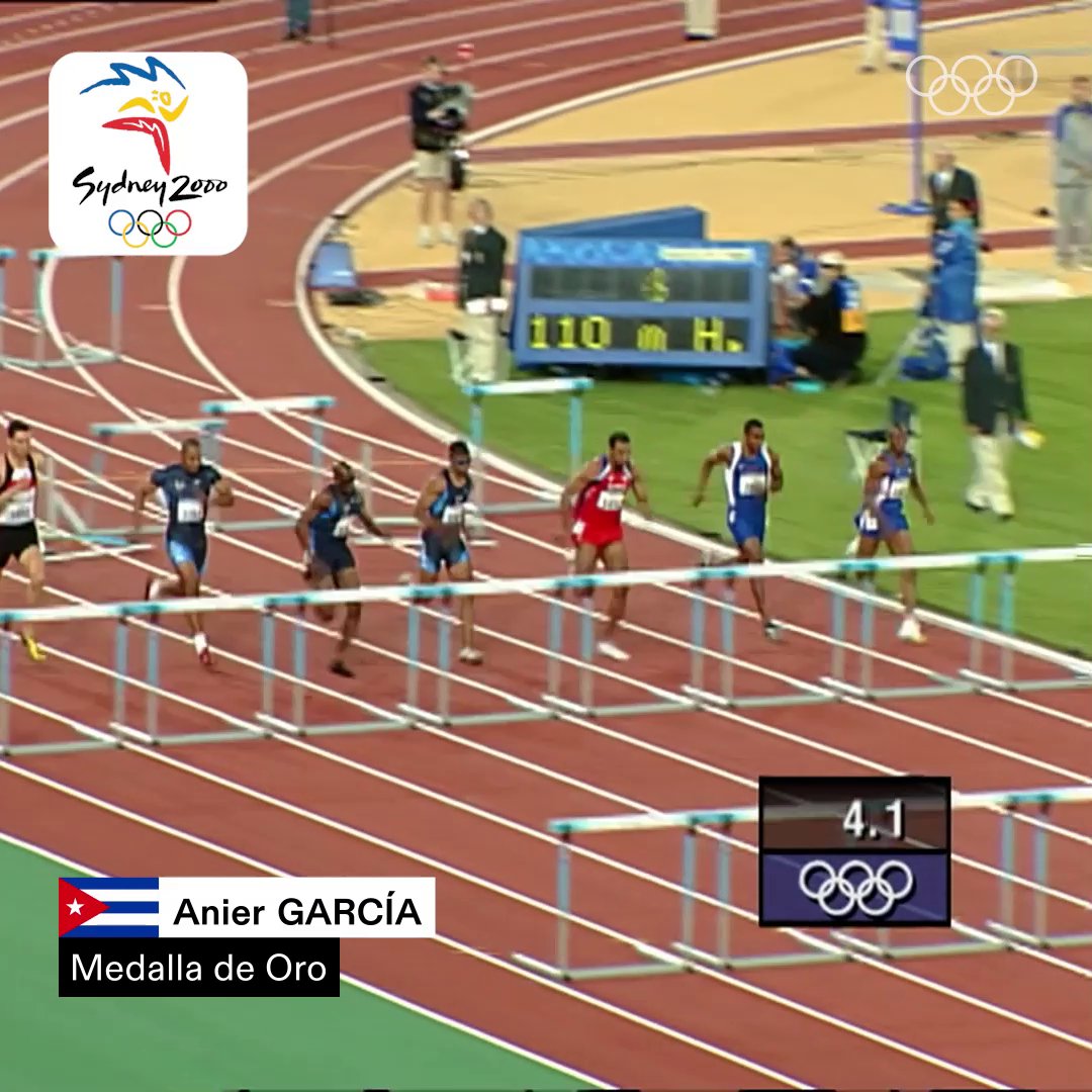 ¡MÁS QUE HISTÓRICO! ⭐ Por primera vez desde Atenas 1896... Un atleta de habla hispana ganó la prueba de los 110 m vallas: Anier García de Cuba. 🇨🇺 🥇 #JuegosOlímpicos #Sydney2000
