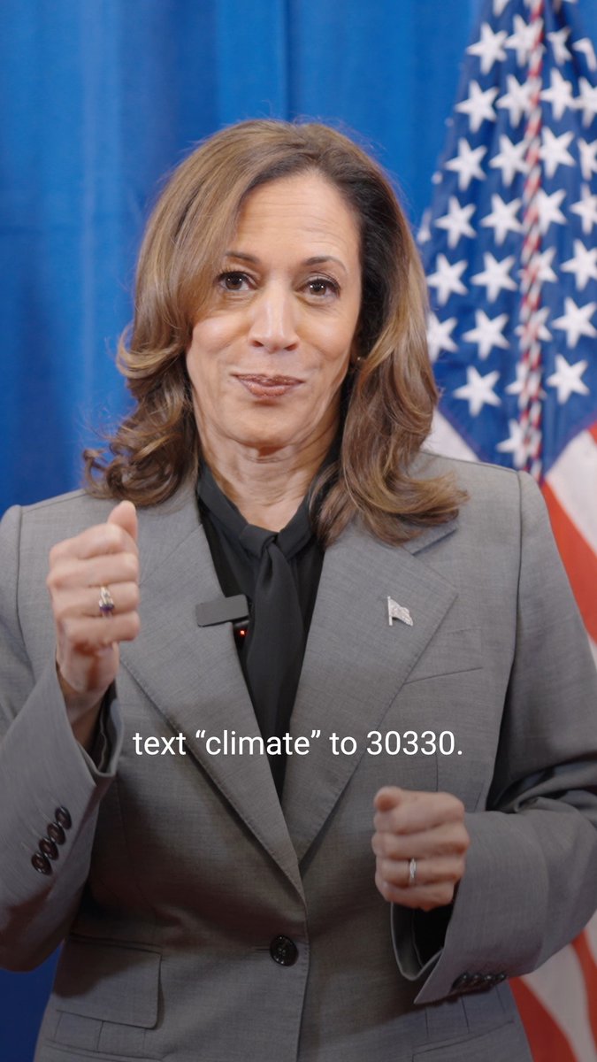 Today, we are launching Climate Voters for Harris-Walz. We know we must tackle the climate crisis with bold and ambitious action—and we are ready to fight for our future. Text CLIMATE to 30330 to join us.