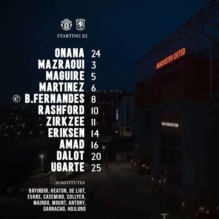 Tonight’s team news is in! 🗣️🗞️ #MUFC || #UEL