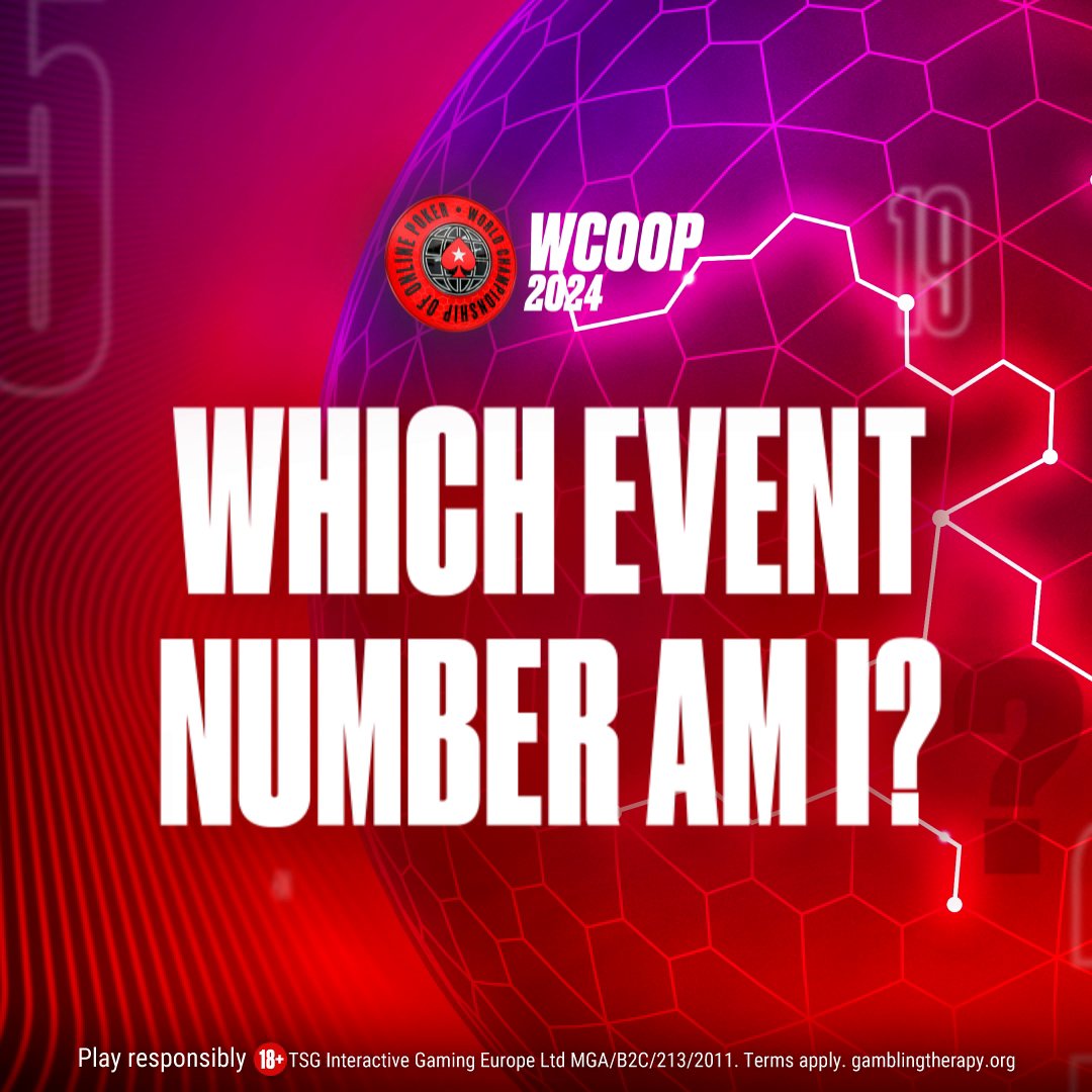 ⚠️Twenty $5.50 tickets to be won ⚠️ We've given you three clues to a WCOOP event on this year's schedule, work out hich one for the chance to win. Reply with [Stars ID] + Event number + #WCOOP by 18:00 CET, Thu T&amp;Cs: