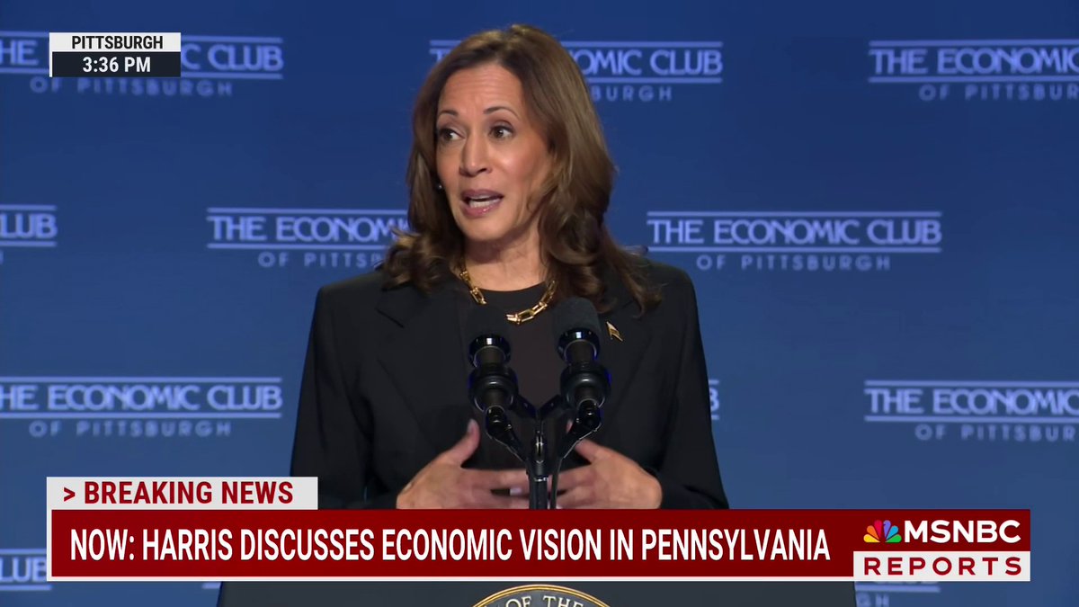 “Donald Trump... He’s only interested in making life better for himself and people like himself. The wealthiest of Americans," Vice President Harris says while discussing her economic vision in Pittsburgh.