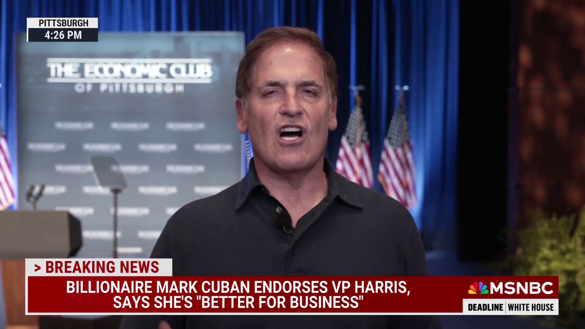 "He had no interest in really finding out what it takes to be successful with any policy... That's where we kind of diverged and went in our different directions and he hasn't changed." Mark Cuban on why he is supporting Kamala Harris over Donald Trump this November.