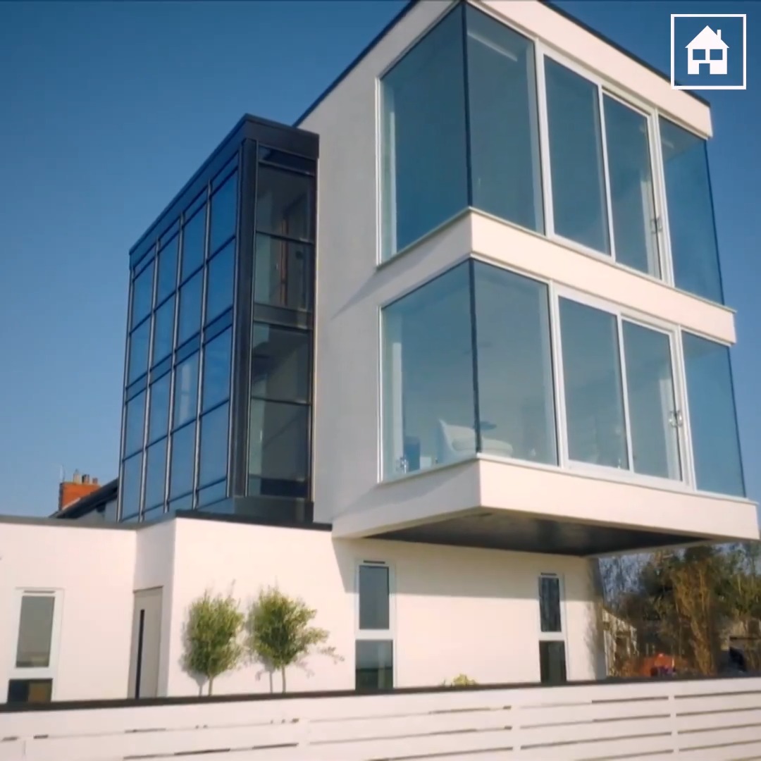 From old watch tower to new watch tower. This clever cantilever defies gravity - with the top two levels jutting out four metres to sea 😲 #GrandDesigns | Kevin McCloud