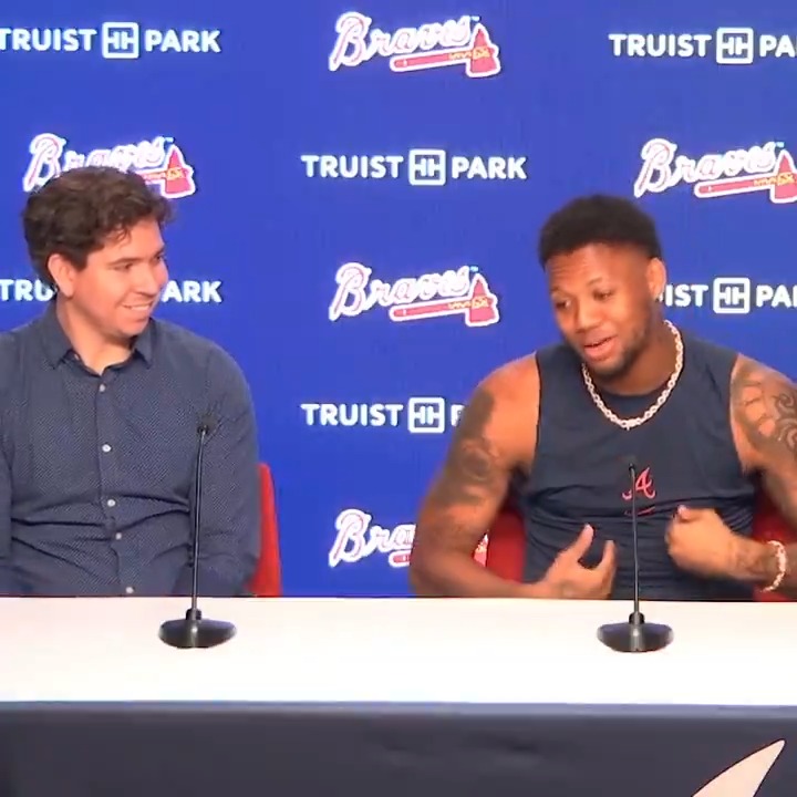 “I am just so extremely proud of my brother. To be able to see him in the big leagues, it is just a dream come true for him and our family.” Ronald Acuña Jr. on his brother Luisangel Acuña🥹💙
