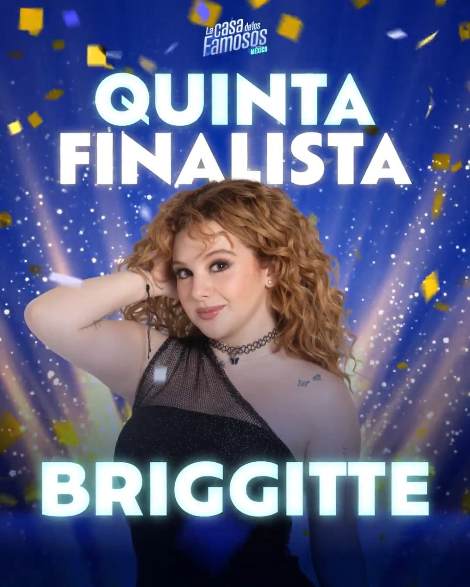 Esta noche reconocemos de pie a nuestra QUINTA FINALISTA de la Segunda Temporada de #LaCasaDeLosFamososMx... ¡Gracias #BriggitteBozzo por ser luz, por tu resiliencia, tu amor y alegría, eres ENORME y sin duda esta casa no hubiera sido lo mismo sin ti! Te amamos, Brillitos 💙