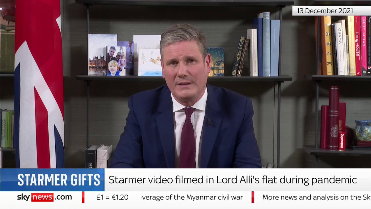 Sir Keir Starmer has been accused of pretending Labour donor Lord Alli's luxury flat was his own home in a Christmas message he delivered during the pandemic in December 2021. 📺 Sky 501