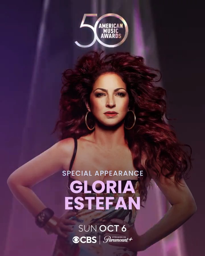 The #AMAs50 just got even more legendary because Gloria Estefan will be making an appearance! The rhythm will definitely get you when you tune in Sunday, October 6 on CBS and Paramount+ 🗓️ #AMAs