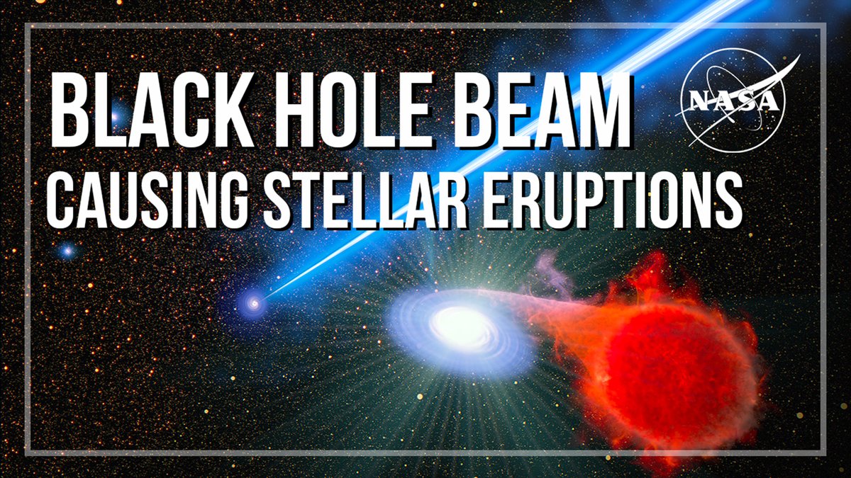 In a galaxy far, far away... Hubble found that a blowtorch-like jet from the galaxy M87's black hole is causing nearby stars to erupt along its trajectory. Discover more: