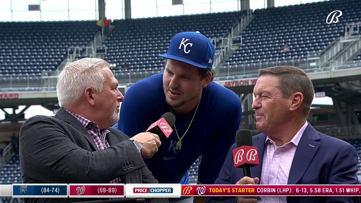 .Vinnie Pasquantino: "Are you live?" Joel Goldberg: "Yeah, we're live." Vinnie: "Oh. Hello." 😂 #Royals