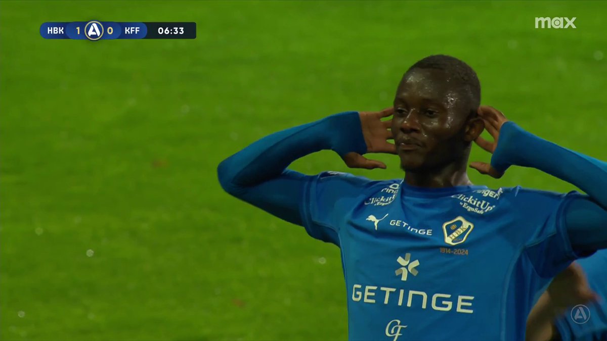 Yannick Agnero sätter dit 1-0 för Halmstads BK hemma mot Kalmar FF! 🔵⚫ 📲 Se matchen på Max