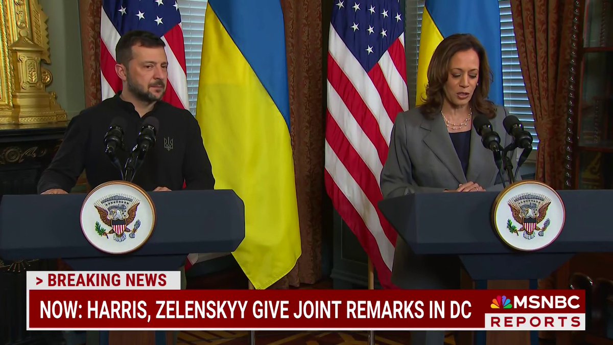 "I have been proud to stand with Ukraine, I will continue to stand with Ukraine and I will work to ensure Ukraine prevails in this war." Vice President Kamala Harris affirming her support for Ukraine during a joint address with Ukrainian President Volodymyr Zelenskyy.