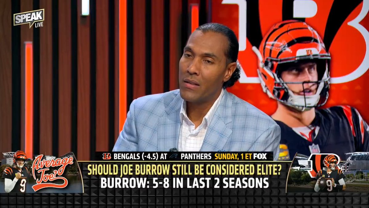 T. J. Houshmandzadeh believes the Ravens would trade Lamar Jackson for Joe Burrow “Every team with the exception of the Chiefs and Bills would trade their QB for Burrow” Joy Taylor: “No Baltimore Ravens?” Housh: “They would trade their QB for Burrow”