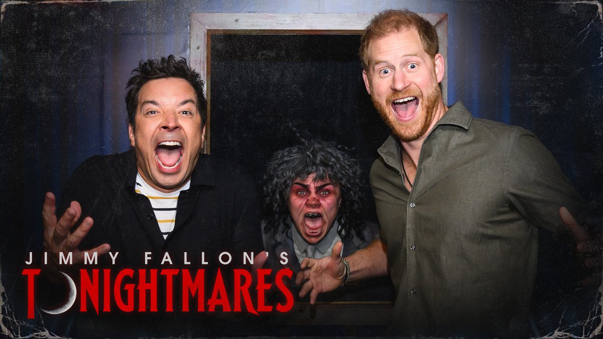 Prince Harry joins Jimmy on a trip through Tonightmares, an all-new haunted maze experience in NYC! 👻 🐼 #FallonTonight #Tonightmares