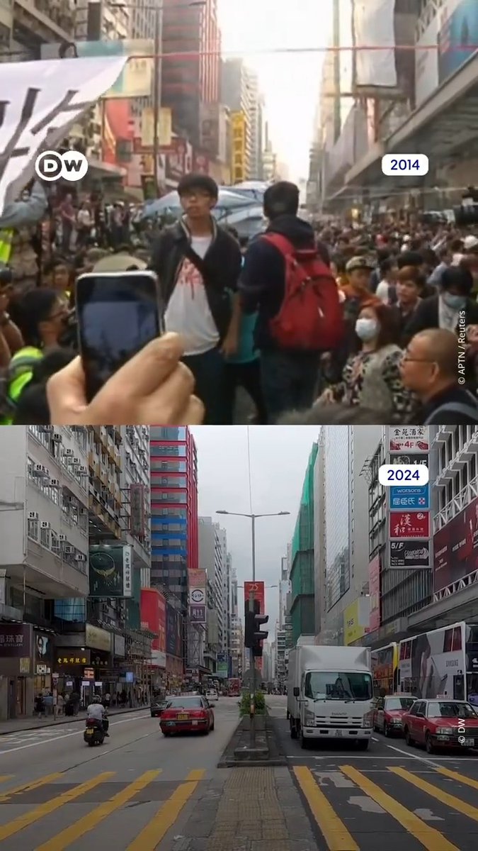 你认得这些场景吗？十年前的此时，#香港 爆发“#雨伞运动”，这场为期79天的佔领运动，估计约有120万人参与。DW走访几个标志性地点，看看如今光景。