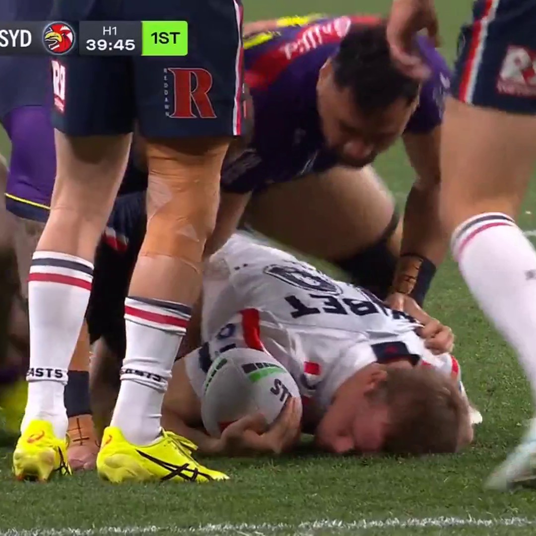 HEAVY hit within 20 seconds of NRL final sees Melbourne Storm prop Nelson Asofa-Solomona sin-binned! 💥