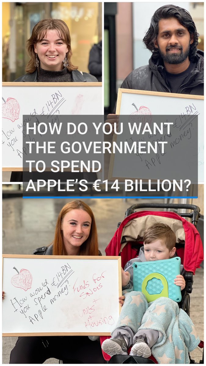 How do you want the Government to spend the €14 billion Apple tax revenue? As further talks on the overall shape of the Budget continue, we have been asking people in Dublin how they think the huge windfall should be spent. #Budget2025