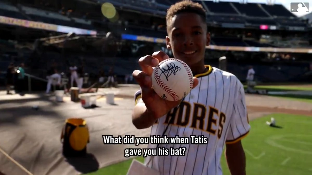 Mikey De Jesus Martinez, an inspiring young fan of San Diego Padres star Fernando Tatis Jr., meets his hero on a night that neither of them will ever forget 💛🤎
