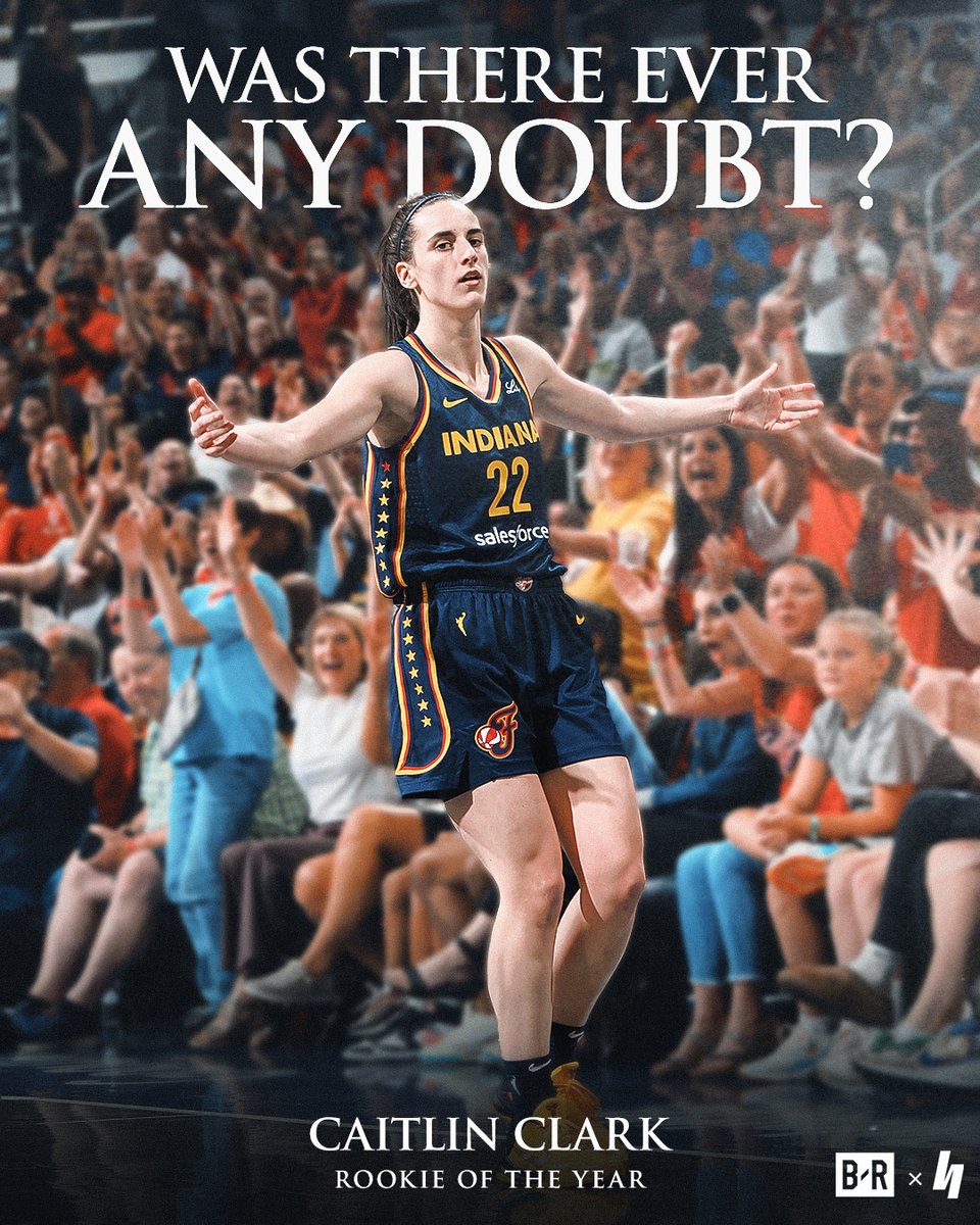 CAITLIN CLARK WINS ROY, per Shams Charania ⭐️🔥 Her rookie season will go down in the history books: -Single-season assist record -Single-season rookie scoring record -First rookie in WNBA history to record a triple-double -First rookie to record 100 threes in a single season