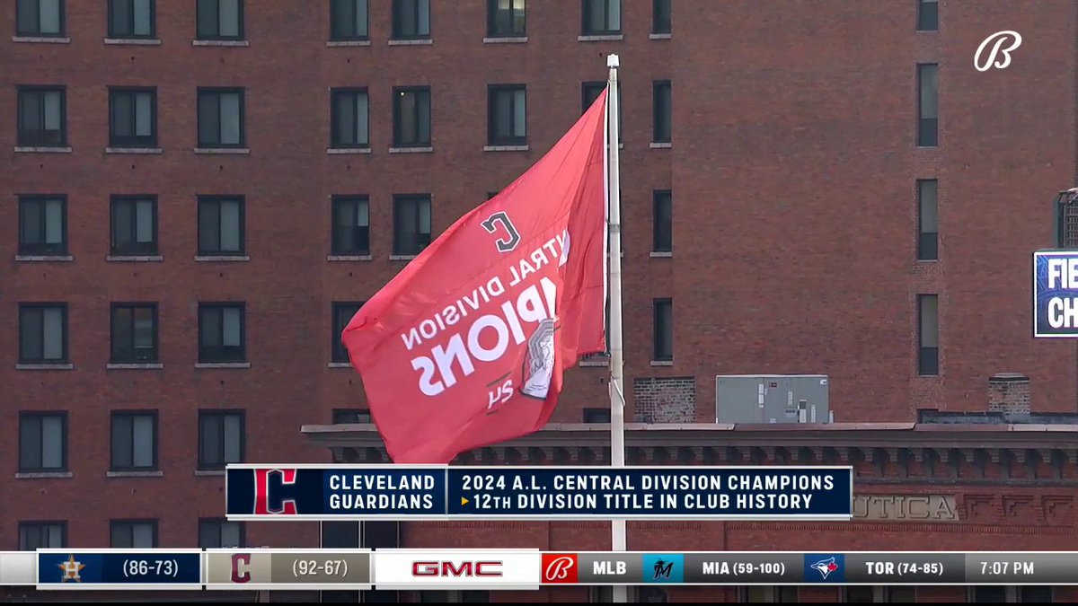 Raise the flag! The Cleveland Guardians' 12th division title in club history. #ForTheLand