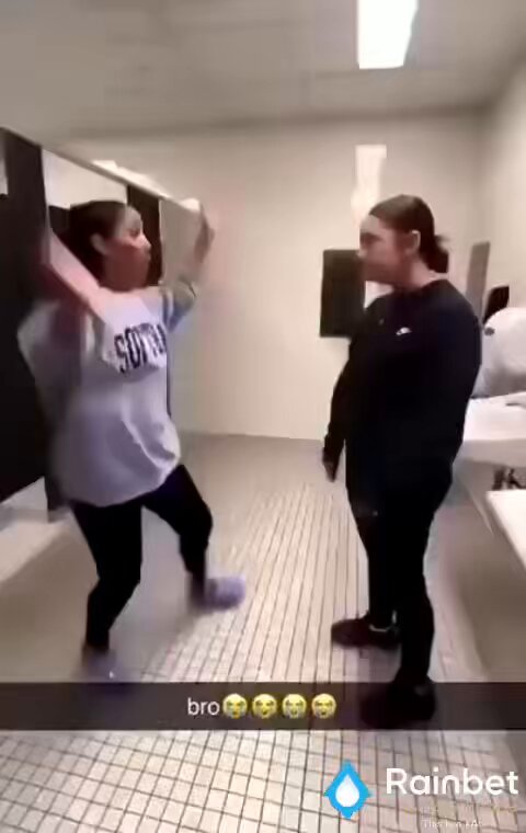 Student presses girl in school bathroom and slaps her and backfires on her and gets beat up