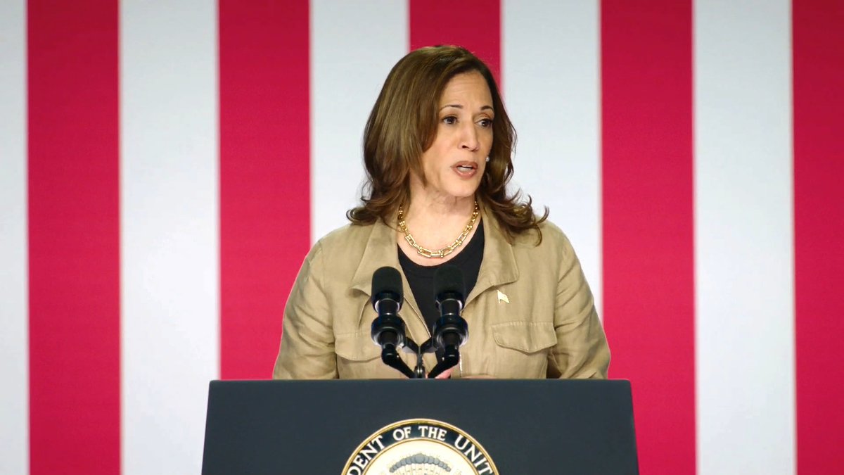 Vice President Harris: I want to say a few words about Hurricane Helene. We have mobilized more than 1,500 federal personnel to support communities that have been impacted. We have food, water, and generators that are ready for deployment and we are working to restore power for millions of people who currently are experiencing outages