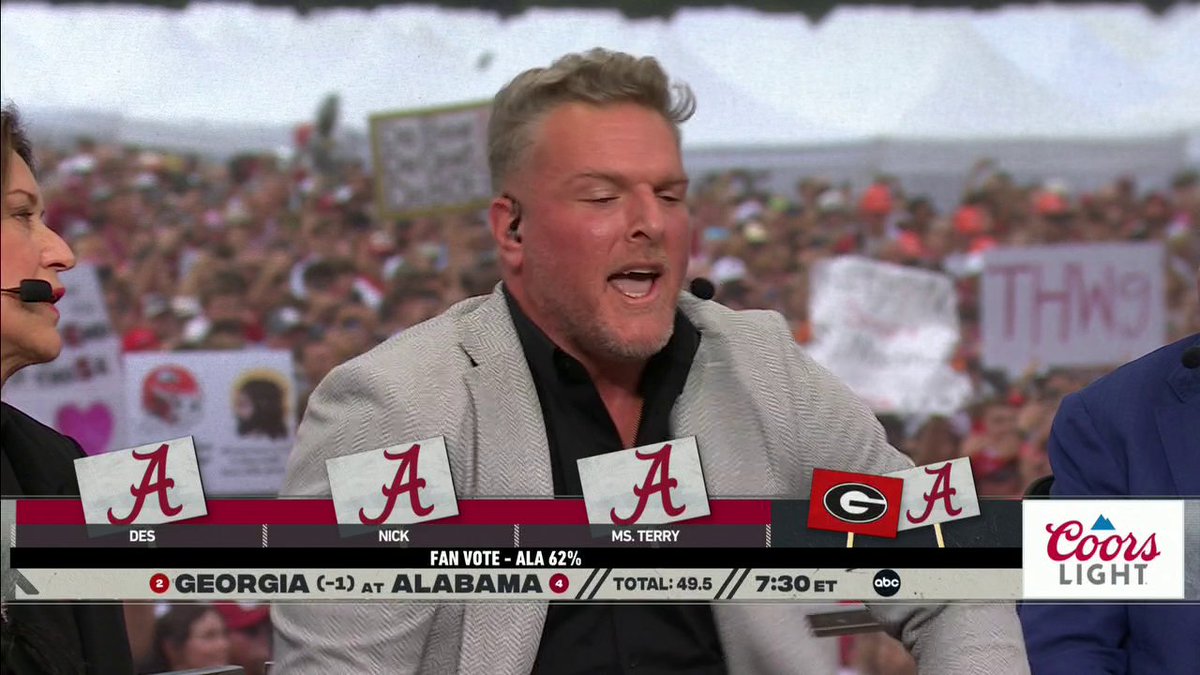 "Give me the school that has Da Bear, Da GOAT and now DeBoer!" Pat McAfee is rolling with the Tide 🐘