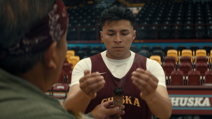 "You all descend from warriors. A true warrior is not afraid to grieve." Rez Ball is now playing.