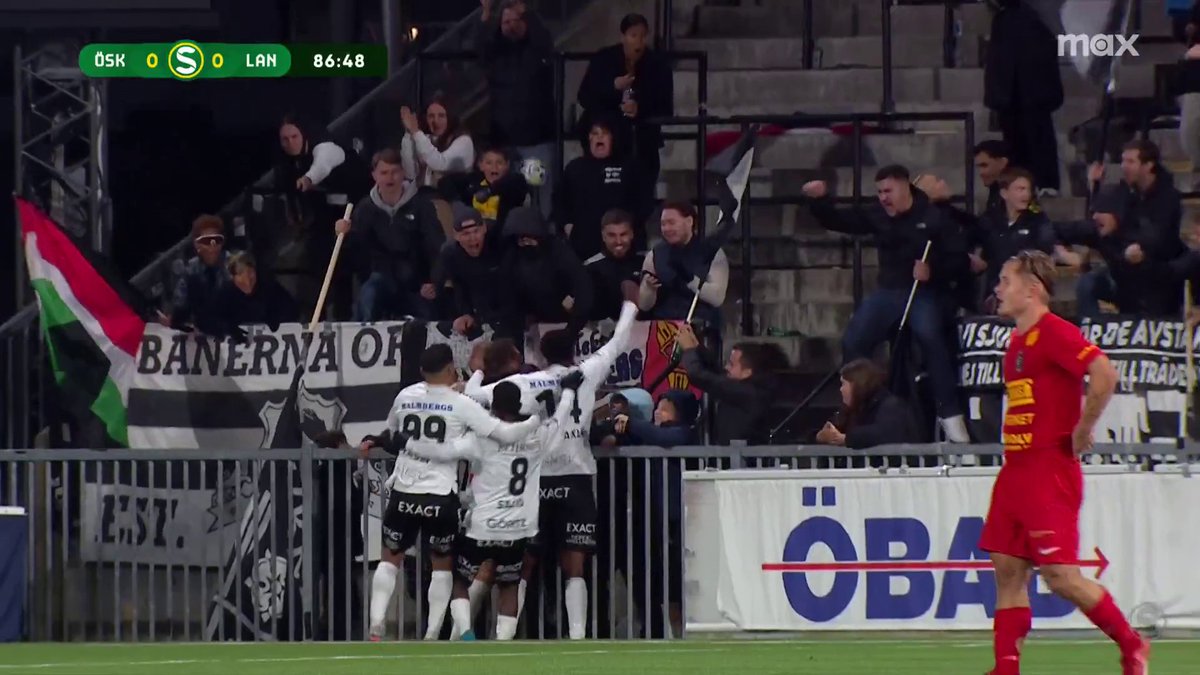 Örebro SK tar ledningen i den 87:e matchminuten mot Landskrona BoIS! 📲 Se matchen på Max