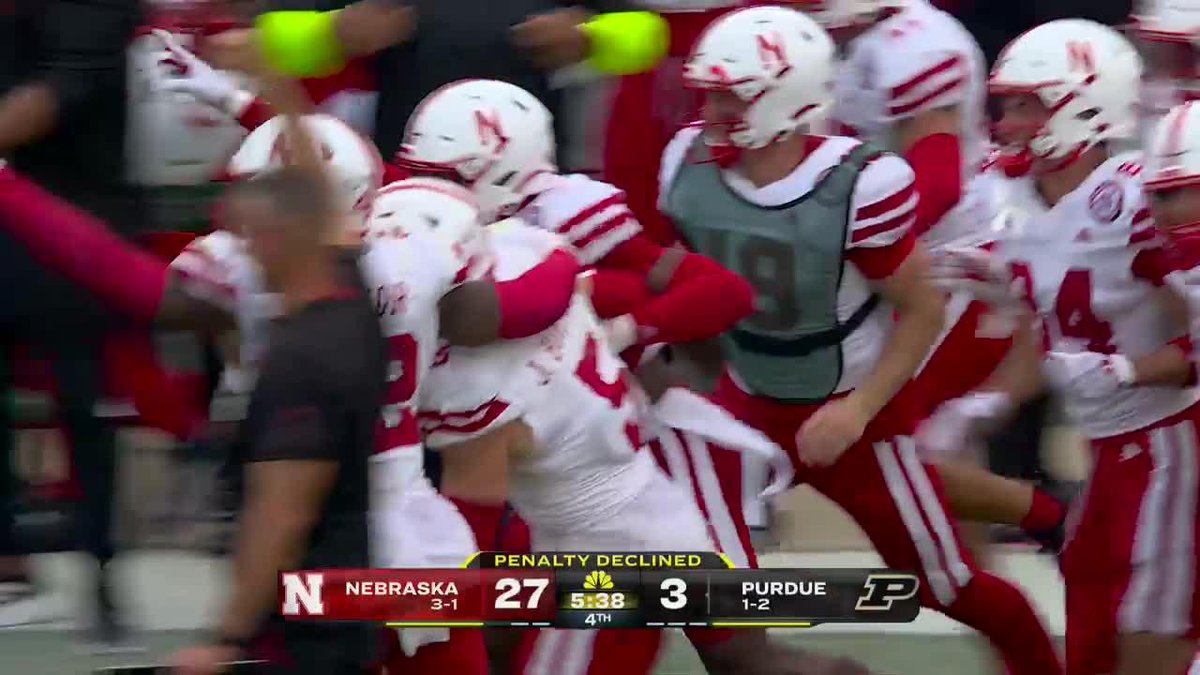 PICK-6 ‼️ Nebraska Football's John Bullock takes it back 35 yards to the house 💥 #B1GFootball on Peacock 📺