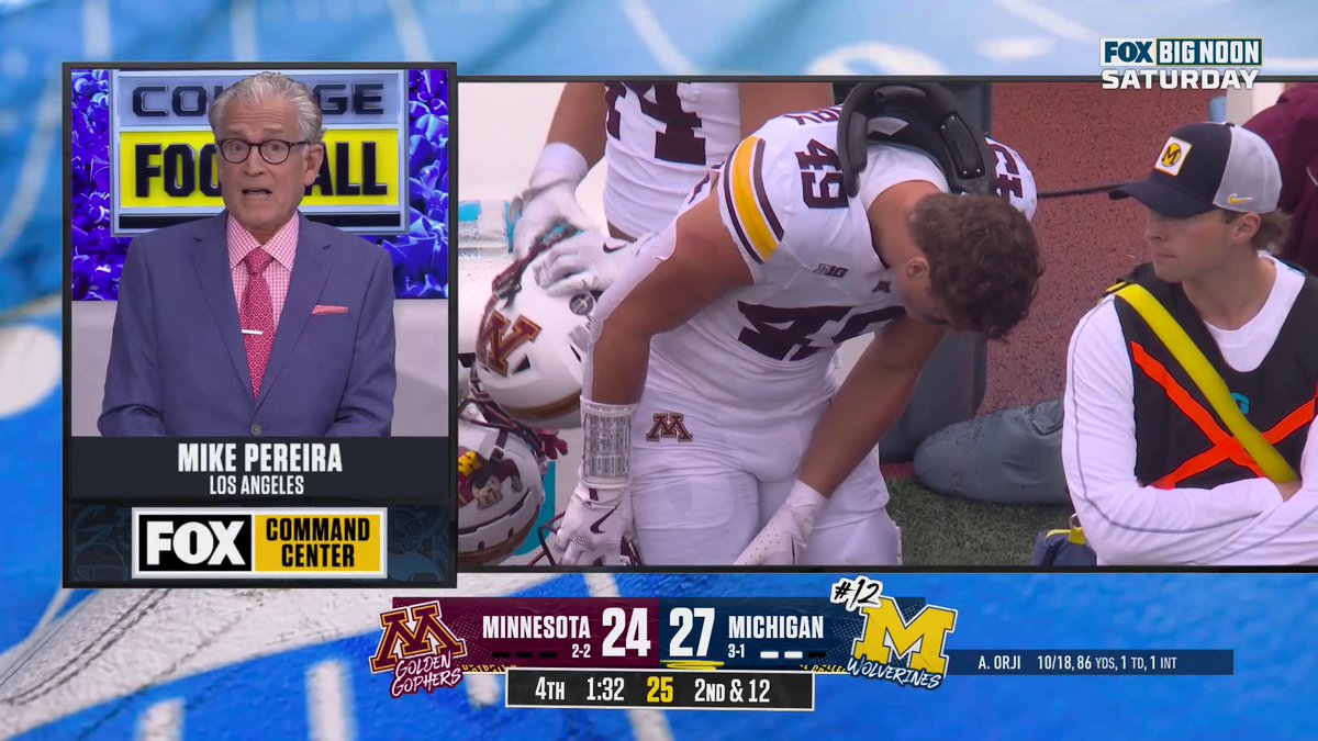 "I don't think he's offside" Mike Pereira weighs in on the penalty called against Minnesota on the onside kick ⬇️