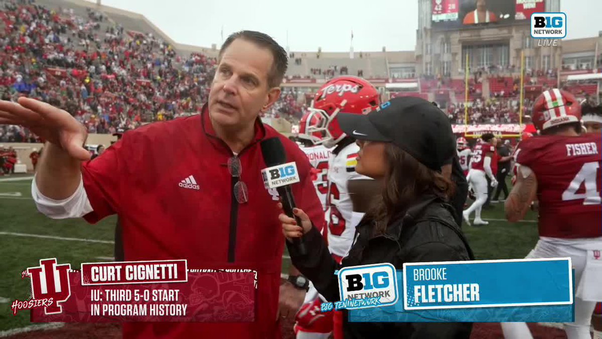 "We evidently haven't been 5-0 for 57 years." 🗣️ Coach Cignetti on Indiana Football's first undefeated season since 1967👇 #B1GFootball