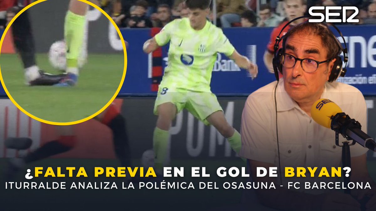 ⚠️‼️ Eduardo Iturralde sobre la posible falta previa en el arranque de la jugada que acabó con el gol de Bryan Zaragoza #OsasunaBarça 🗣️ "SÍ, en disputa de balón hay un PISOTÓN del jugador de OSASUNA" 📺 "VAR tenía que haber avisado a Cuadra Fernández de que había falta previa al gol"