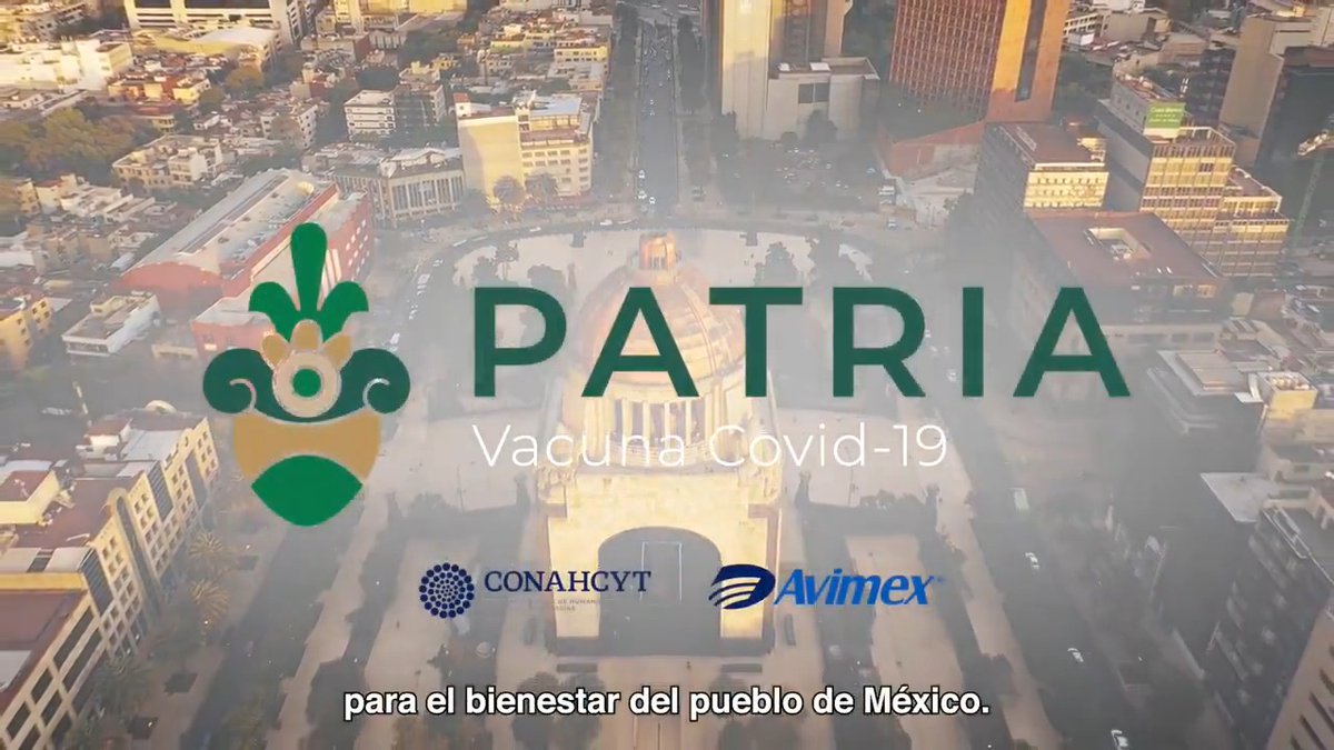 #VacunaPatria del Gobierno de México a través del Conahcyt, en alianza con Avimex, es un gran logro de innovación soberana. Primera vacuna mexicana contra la COVID-19 que recupera soberanía científica e independencia tecnológica. 1/2
