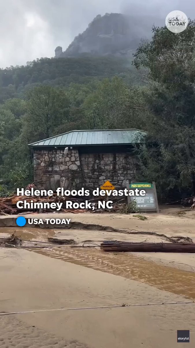 "I’m not sure what they’re going to do to get us out of here." A river near Chimney Rock, NC, burst its banks, leaving residents stranded.
