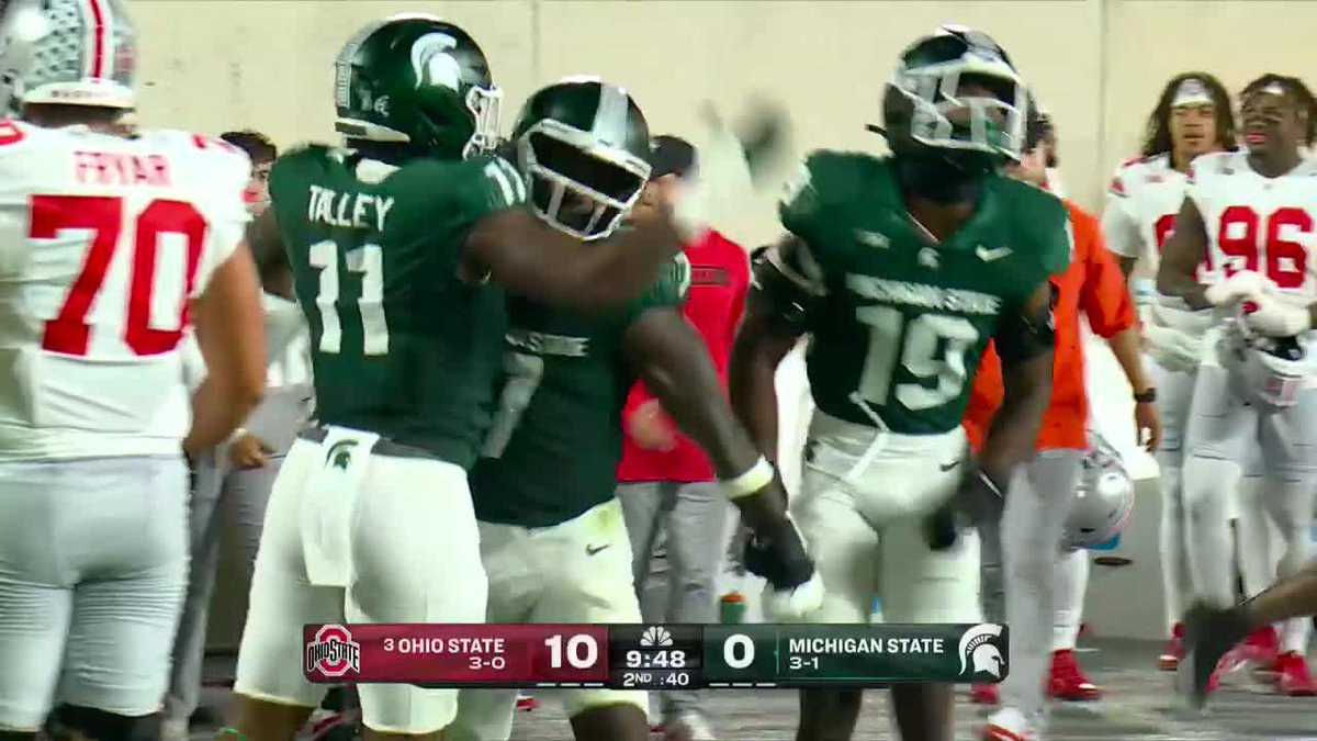 Turner gets the takeaway‼️ Jordan Turner (Jordan Turner) picks it off to set up Michigan State Football's first TD of the night. #B1GFootball on Peacock 💻