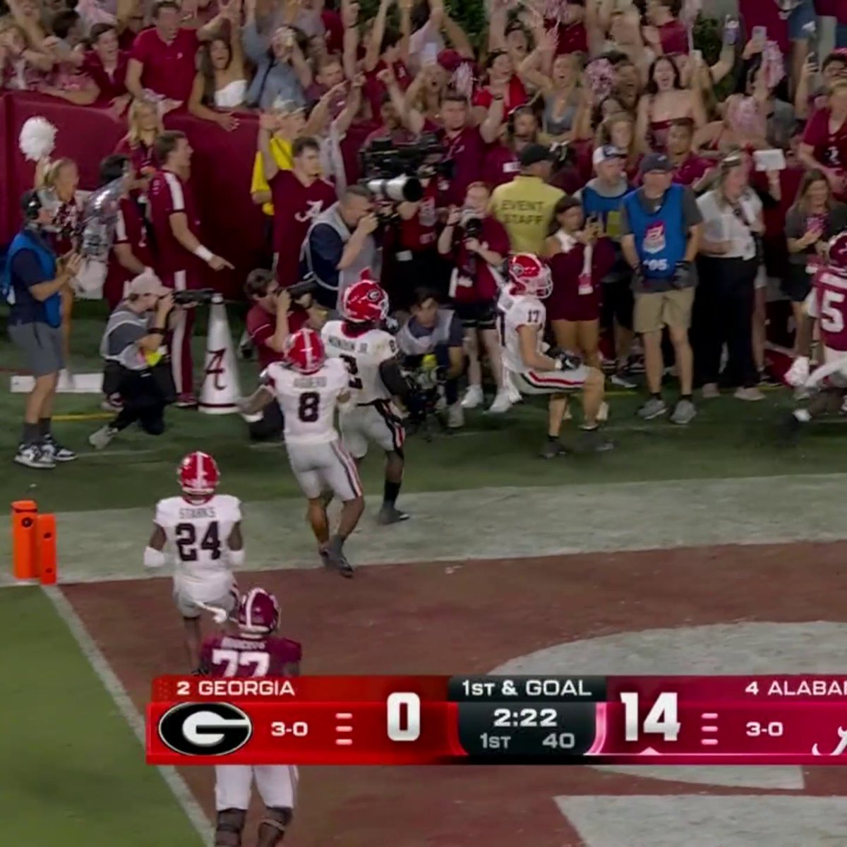 ALABAMA GOES UP 21-0 ON GEORGIA IN THE FIRST QUARTER 😳