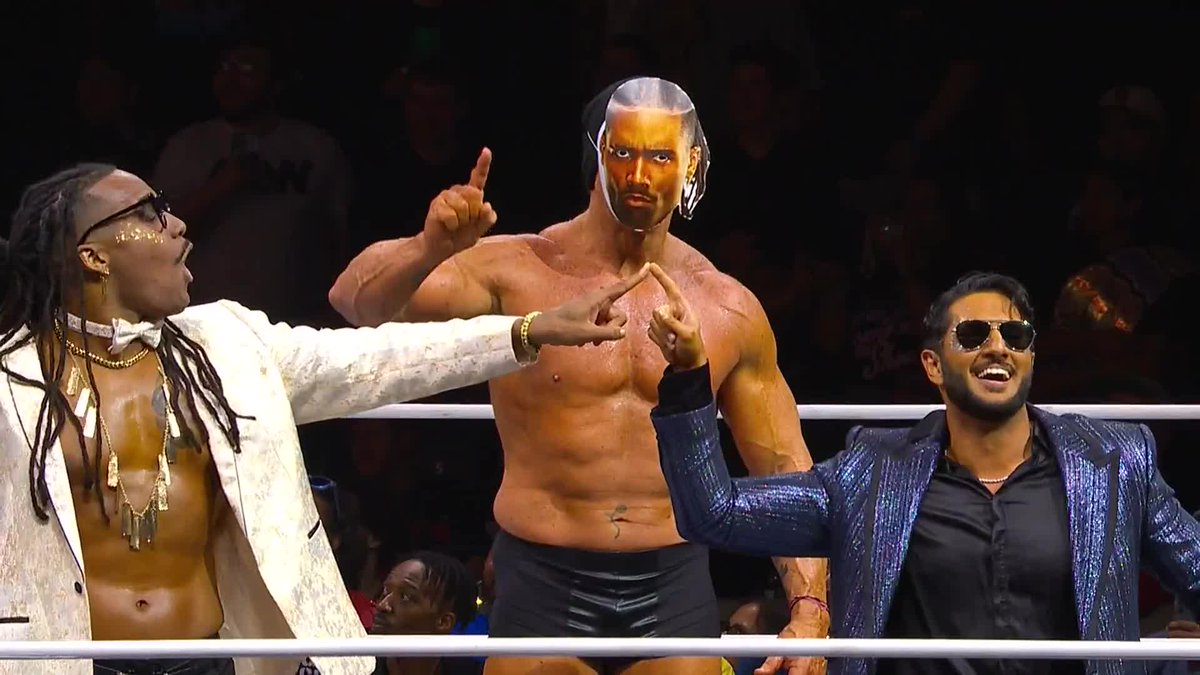 We KNEW those shorts looked familiar! Watch #AEWCollision Grand Slam on TNT! Mansoor | Mason Madden | Kip Sopp