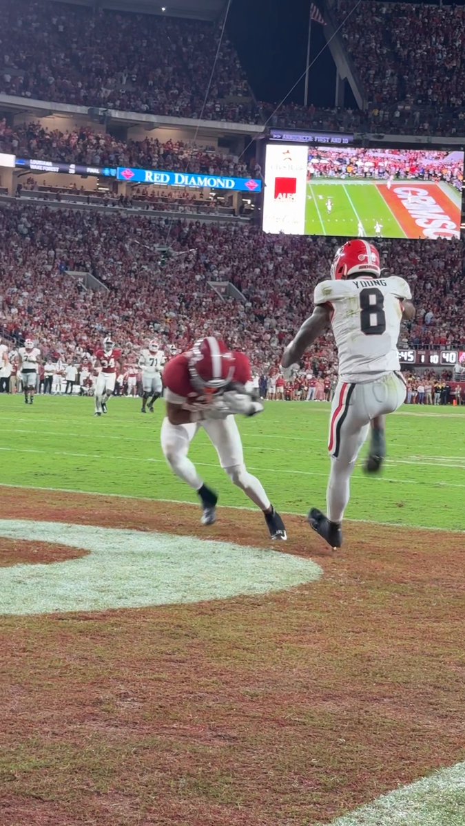 A GAME-SEALING INTERCEPTION AT THE GOAL LINE FOR BAMA 🥶