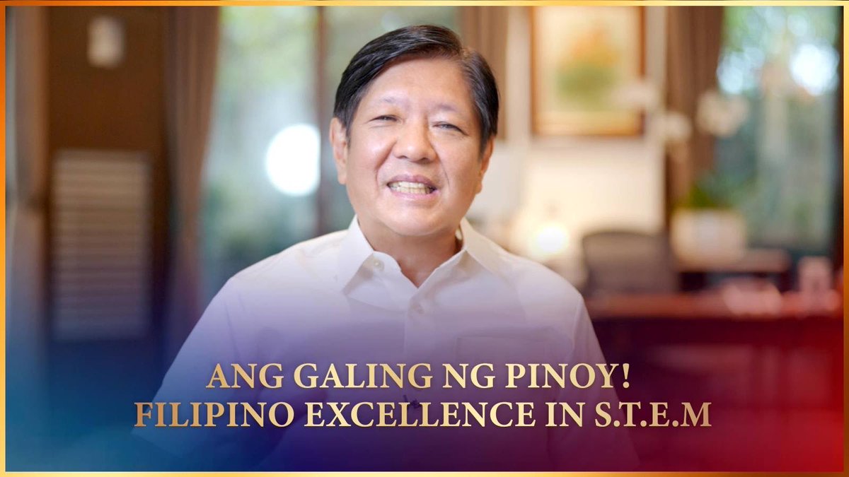BBM VLOG 264: Ang Galing ng Pinoy! Filipino Excellence in S.T.E.M Proud of our Filipino innovators at the forefront of STEM. With Filipinnovation driving our vision, we're making science and technology the heart of progress in 𝘽𝙖𝙜𝙤𝙣𝙜 𝙋𝙞𝙡𝙞𝙥𝙞𝙣𝙖𝙨. We are shaping a future where Filipino ingenuity leads on the global stage. 🇵🇭