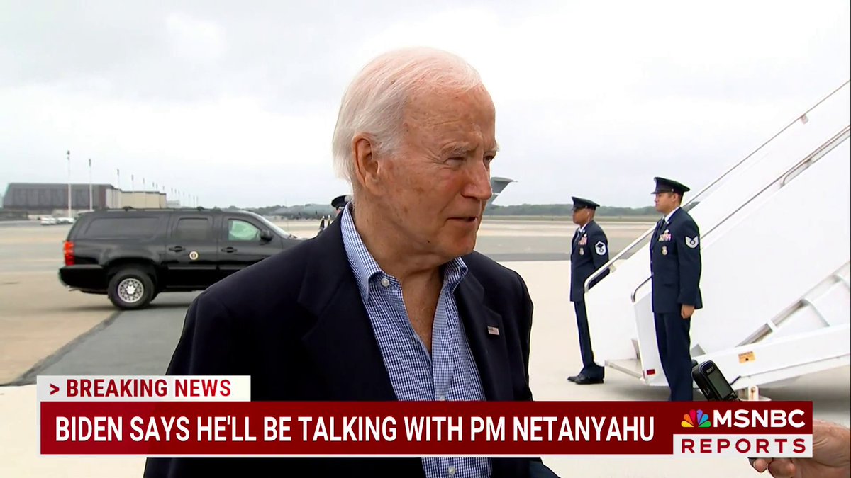 BREAKING: President Biden says he will be talking with Israeli Prime Minister Netanyahu and that he believes an all-out war in the Middle East has to be avoided.