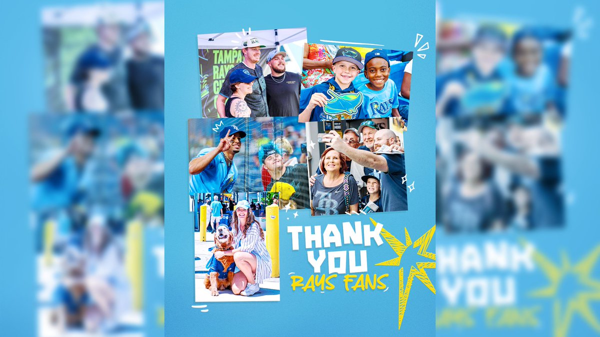 For your passion. For your grit. For your love of the game. Thank you for all of your support this season, Tampa Bay 🩵🤍. #RaysUp