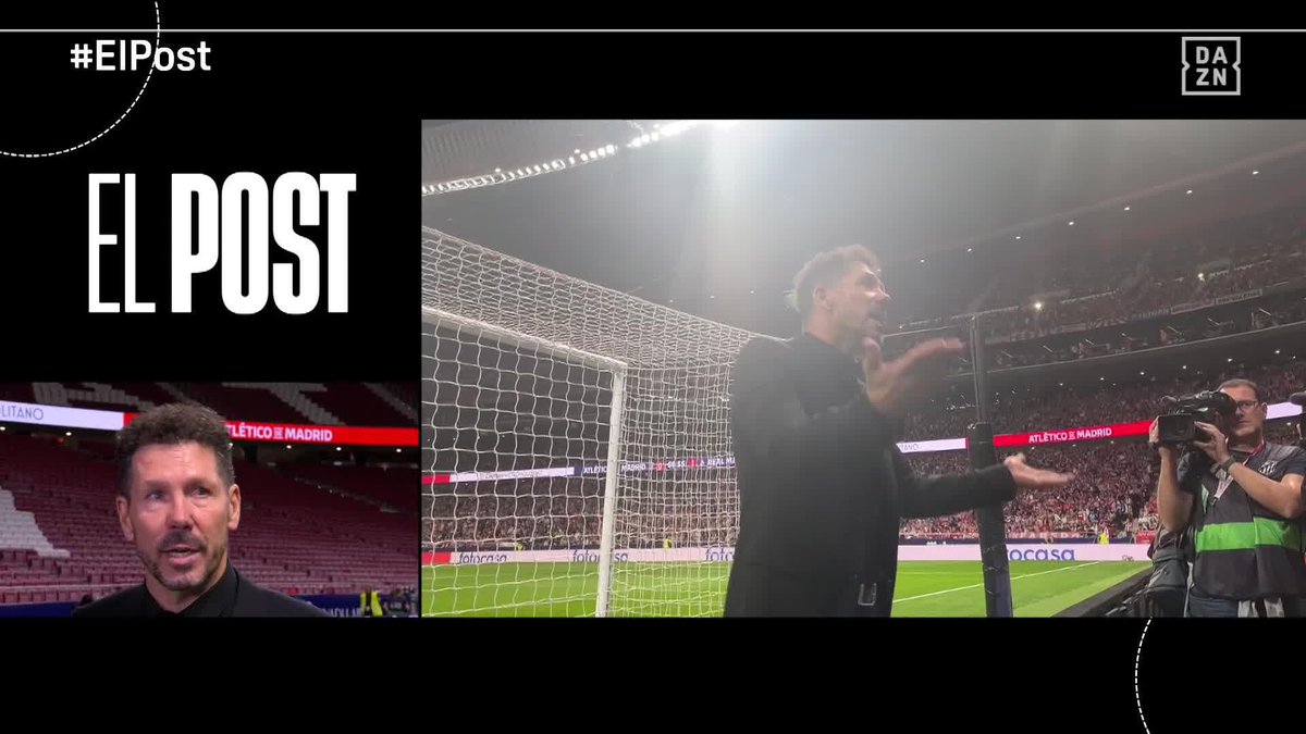 🗣️ Simeone analiza lo sucedido con Courtois: "Tenemos que ayudar todos. Si provocamos a la gente, la gente se enoja" "Uno puede festejar el gol, pero no mirando a la tribuna, cargándola y haciéndole gestos. No se justifica, pero tampoco lo inicial" #ElPost ⚽