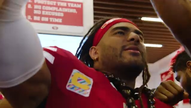 "When you win and you know that you can play a lot better, that is a good, good thing." Go inside the 49ers locker room following the win.