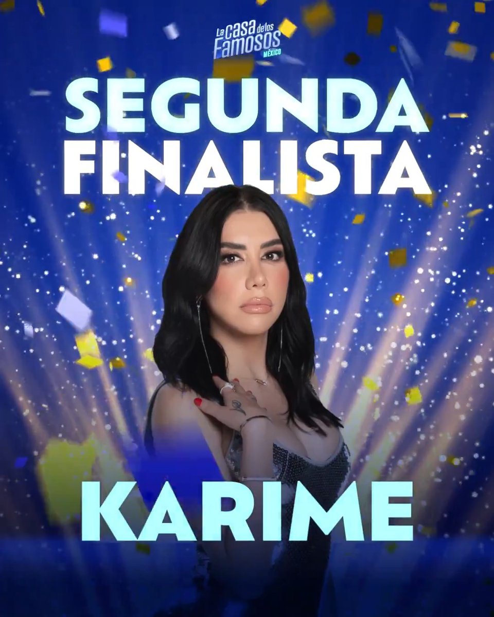 Gracias querida #KarimePindter por encantarnos noche a noche con tus ocurrencias y con ese corazón de oro, eres ENORME y hoy tu esencia y todas tus maravillosas cualidades te hacen merecedora de este GRAN SEGUNDO LUGAR de #LaCasaDeLosFamososMx... ¡Felicidades, Te amamos! 🥈💙